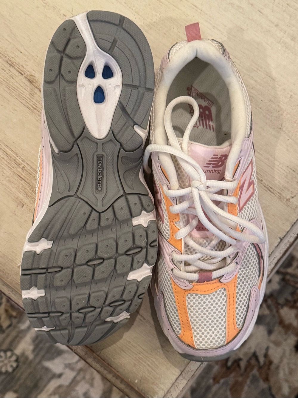 New Balance 530 Pink & Orange (pristine; maybe worn twice) - Picture 6 of 7